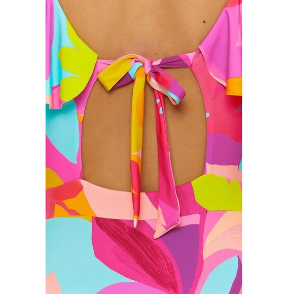 NWT Trina Turk Women's Lilleth Ruffle One Piece Swimsuit - Picture 4 of 9